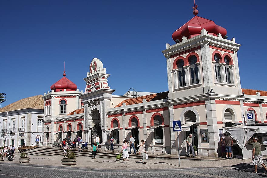 Лоле, Португалия, рынок, городок, рыночный зал, мавританская архитектура, Альгарве