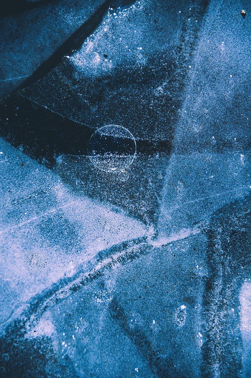 ледена пързалка, замръзнала вода, зима, абстрактен, заден план