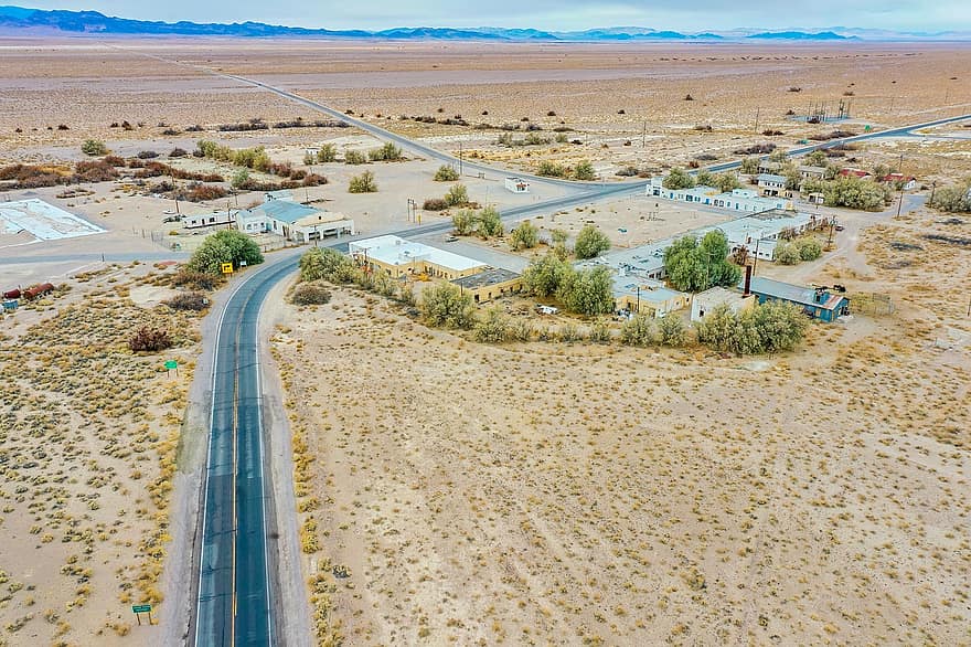 Desierto, Valle de la Muerte, la carretera, California, ciudad muerta, abandonado, seco, arena, árido, pueblo, paisaje