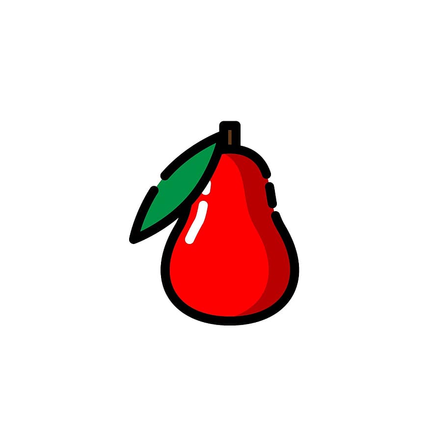 Water Apple, Fruit, Icon, Red Water Apple, Food, Modern Style, Cartoon, Water Apple Icon, Cute Water Apple, Fruit Icon, Mbe Style