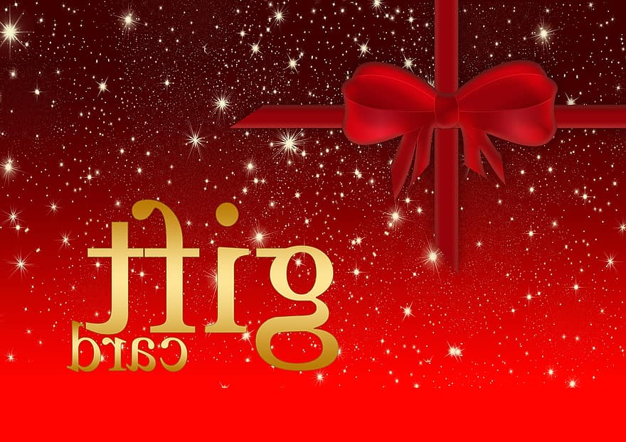 cupó, targeta de regal, vermell, Nadal, estrella, llum, advent, bucle, cinta de regal, decoració de regals, nit de Nadal