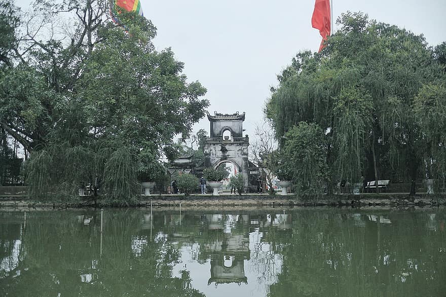 paesaggio, giorno di primavera, architettura, posto famoso, acqua, cultura cinese, Pechino, albero, viaggio, turismo, culture