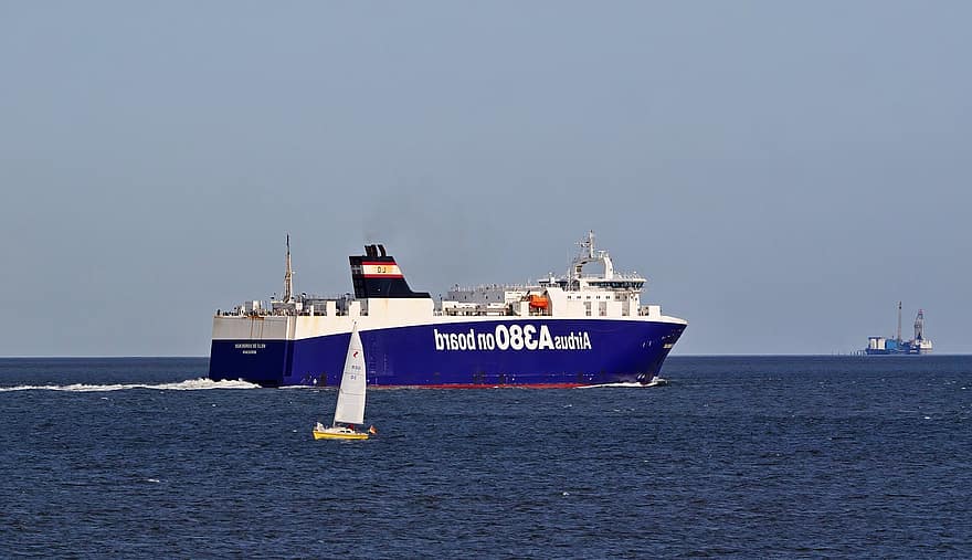 船、海洋、貨物、貨物船、Roro船、容器、石油掘削装置、クックスハーフェン