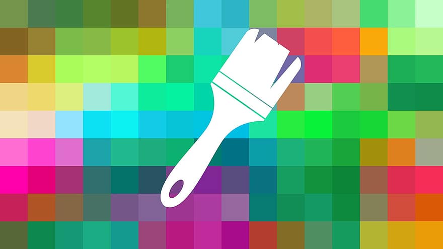 Bürste, Farbe, farbig, Pixel, Design, Tapete, bunt, Kreativität, der Hintergrund, Reparatur, Maler