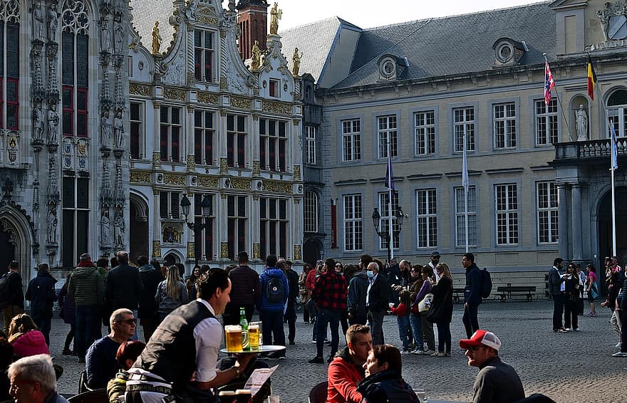 Belgio, piazza della città, Europa, Bruges