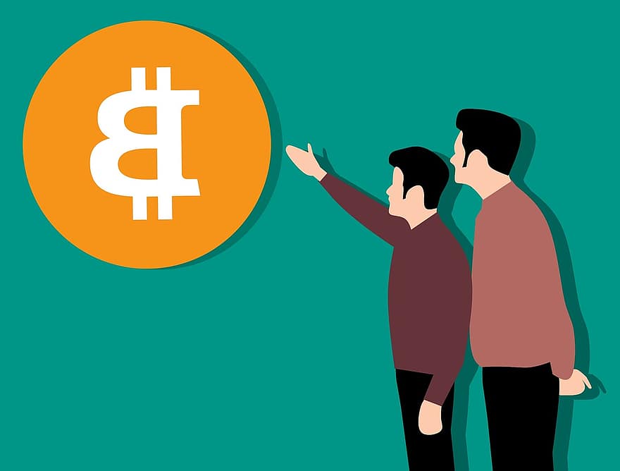 Kryptowährung, Blockchain, Bitcoin-Bergbau, Münzen, Bitcoin-Geschäft, Bitcoin-Logo, Blockkette, Bitcoin-Symbol, Äther, bisschen Münze, Geschäft