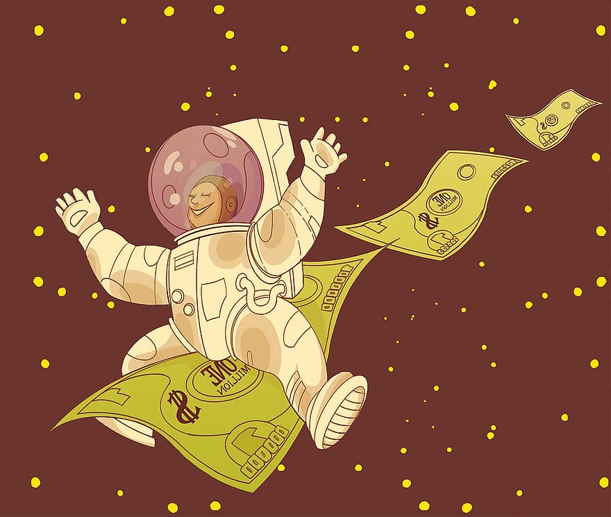 astronaut, prostor, Vesmírná mise, dolar