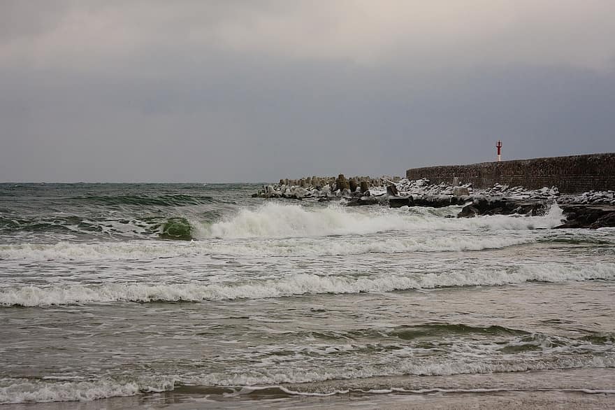 baltika, θάλασσα, καταιγίδα, kaliningrad, τοπίο, σπάζοντα κύματα παραλίας