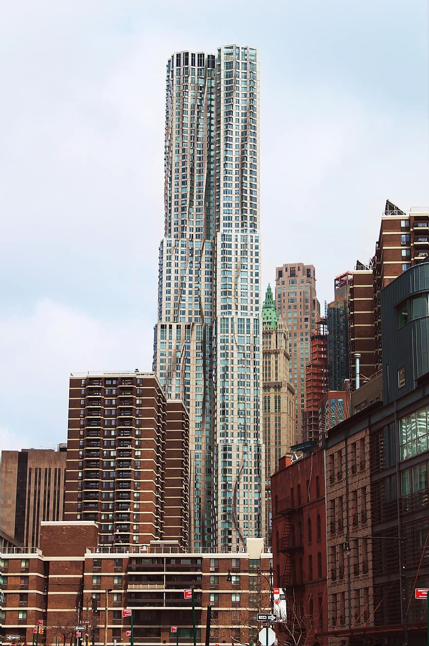 New York, città, edifici, grattacieli, orizzonte, Torre, paesaggio urbano, moderno, urbano, centro, grande Mela