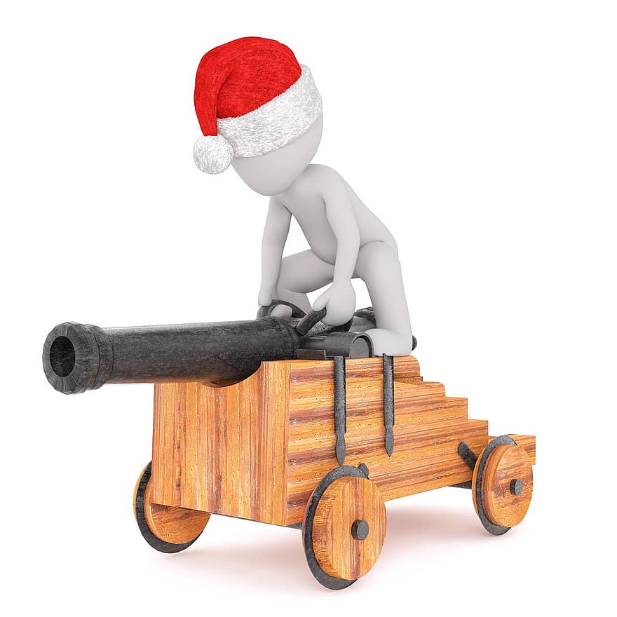 білий самець, 3D модель, повне тіло, 3D Санта hat, Різдво, капелюх Санта, 3d, білий, ізольовані, інструмент, пістолет