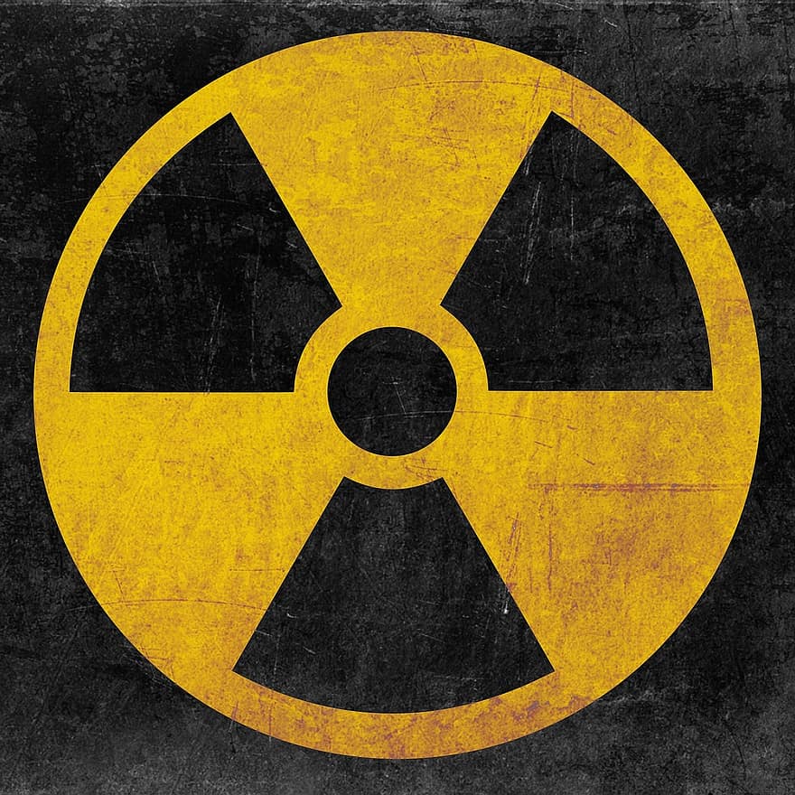 radiación, símbolo, peligro, energía nuclear