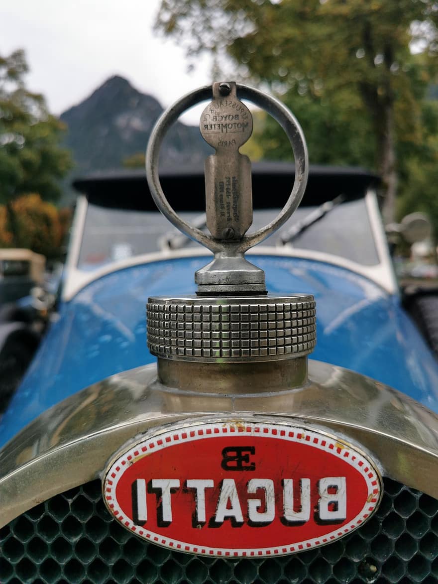 kap ornament, bugatti, antieke auto, antiek voertuig, vintage auto, vintage voertuig