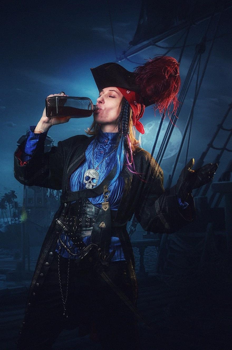 pirate, binge, rum, men, women, one person, adult, night, young adult, males, portrait