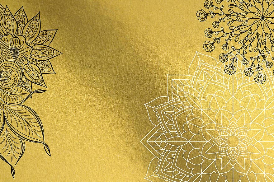 Mandala, model, fundal, tapet, de aur, textură, simbol, decor, fundaluri, ilustrare, abstract