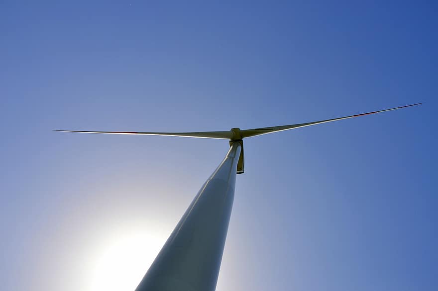 vindmølle, vindkraft, vindturbin, fornybar energi, rotoren, drivstoff og kraftproduksjon, generator, propell, strømforsyning, miljø, blå
