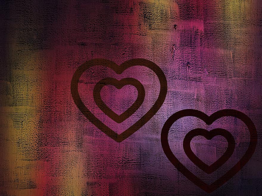 сердца, красочный, текстура, шаблон, любить, дерево, фон, скрапбукинга, обои на стену, пурпурный, желтый