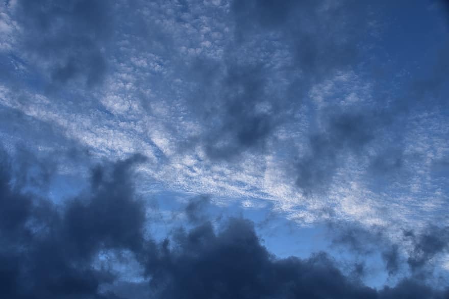 ciel, des nuages, mauvais temps, des nuages ​​cumulus, stratocumulus, altocumulus