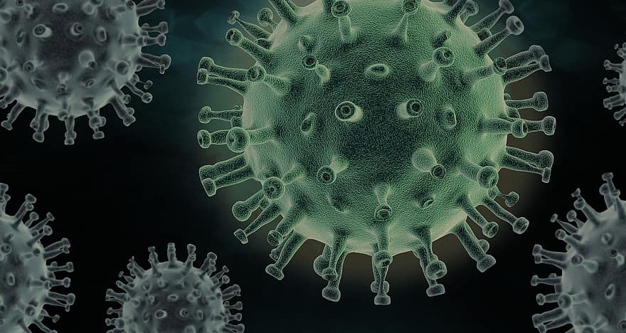 virus, pathogeen, infectie, biologie, medisch, hygiëne, griep, microbe, corona, transmissie, 3d model