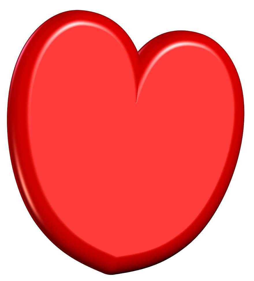 cuore, rosso, forme, amore, romanza, romantico, simboli, segni, decorativo, ornamentale, 3d