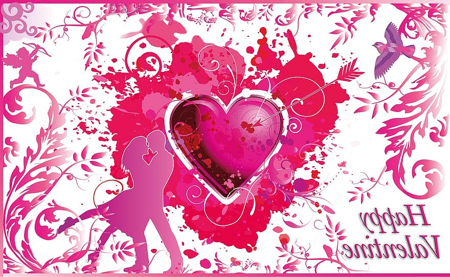 valentine, jantung, cinta, keberuntungan, abstrak, hubungan, Terima kasih, salam, kartu ucapan, kartu pos, Latar Belakang