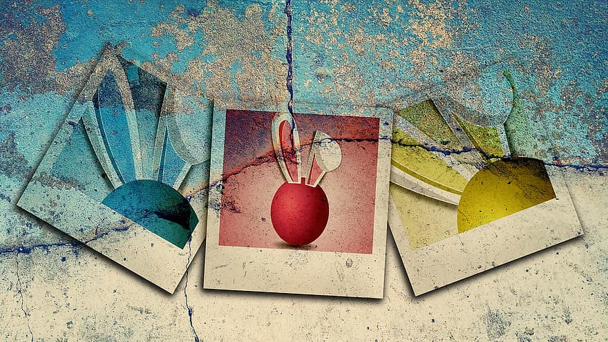 Πάσχα, αυγό, Hase Polaroid, τείχος, κουνελιού