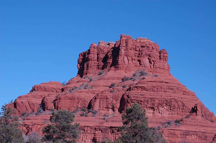 стръмна скала, скали, червени скали, пустинен, Аризона
