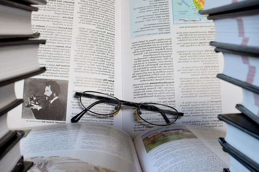 Books, Encyclopedia, Glasses, Read, Knowledge, Information, Study