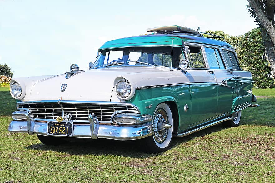 carro, ford, automóvel, clássico, Ranchwagon, 1956, nostalgia, vagão
