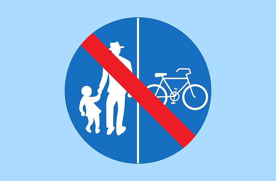 Straße, Zeichen, Warnung, Verbot, Beachtung, verpflichtend, Spur, Nur für, Fahrräder, Fußgänger