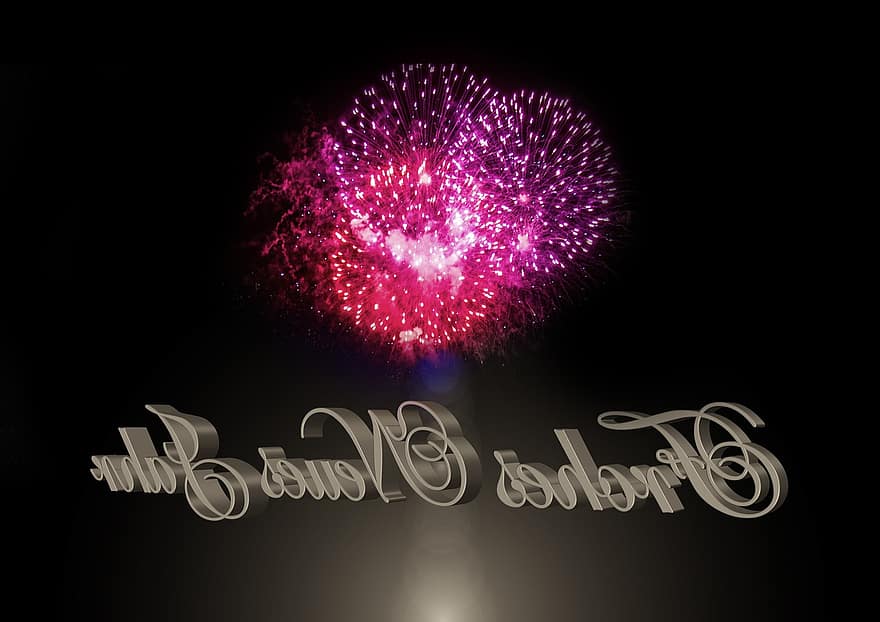 tűzijáték, rakéta, új év napja, újév, Sylvester, évfordulóján, este, éjfél, 2015, pirotechnika, csillogó