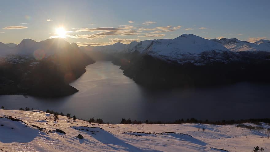 gunung, salju, musim dingin, di luar ruangan, dingin, indah, Norway, Skandinavia