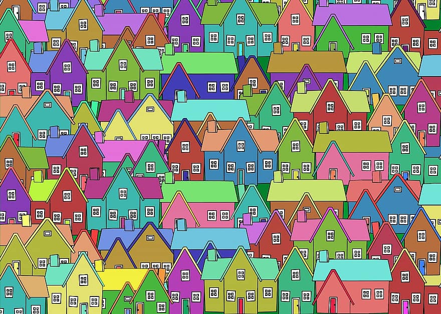Haus, Zuhause, Gliederung, Nachbarschaft, Stadt, Bewegung, die Architektur, ziehen um, Karte
