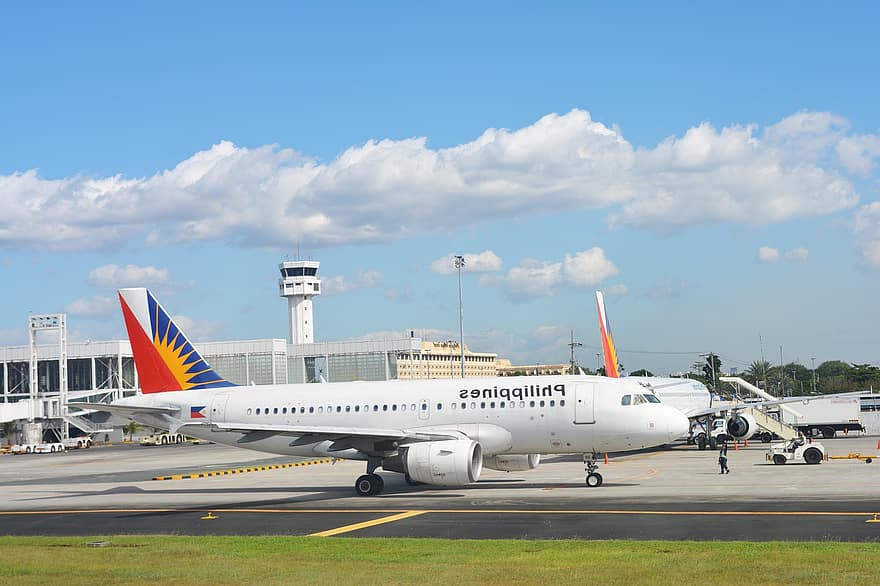 جمهورية الفلبين ، الخطوط الجوية الفلبينية ، مطار ، مانيلا ، شركة طيران ، مركبة جوية ، وسائل النقل ، طائرة تجارية ، تحلق ، وسيلة تنقل ، السفر