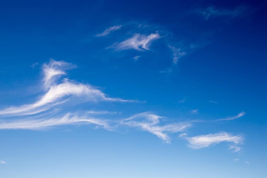 Himmel, Wolken, Wolkengebilde, draußen, blauer Himmel, Hintergrund