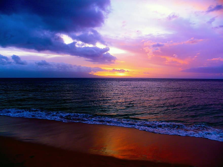 mare, tramonto, destinazione, riva, oceano, spiaggia, all'aperto, paesaggio marino, acqua, nuvole, paesaggio