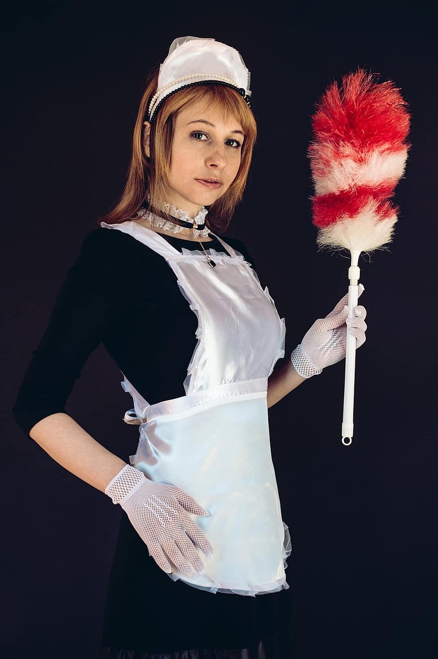 The Maid, United, Apron, Cleaning Brush, Pipidaster, Cosplay, Girl, Woman, Cleaning, Cover, Housekeeper