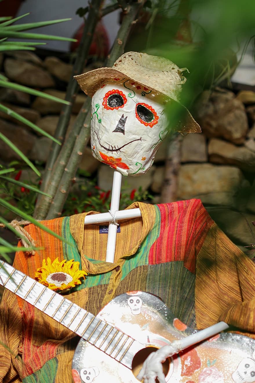crânio de açúcar, dia dos Mortos, México, esqueleto, arte