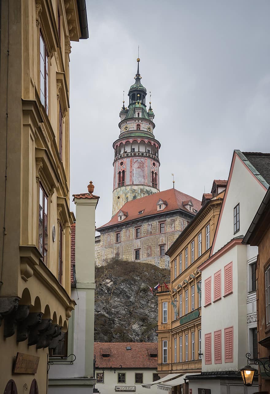 Schlossturm, Schloss, český krumlov, alte Stadt, die Architektur, Gebäude, Turm, Krumau, Krumlov, Südböhmen, Tschechische Republik