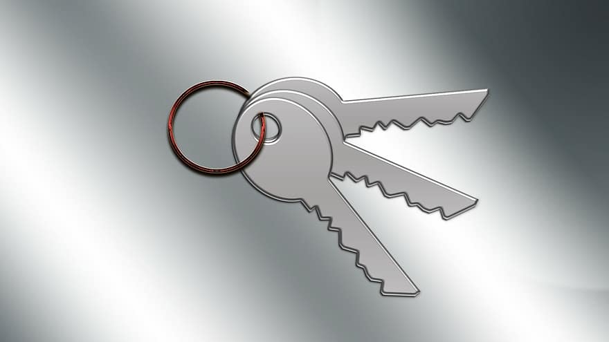 sleutel, keychain, huis sleutels