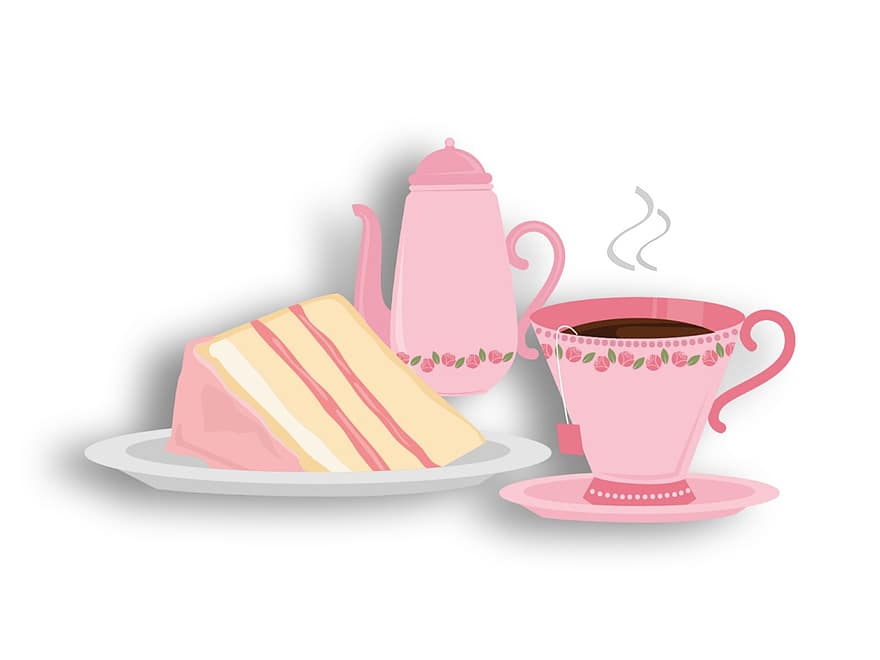 té, Pastelería, la hora del té, taza para té, tetera, té caliente, beber, bebida, pastel, bocadillo, postre