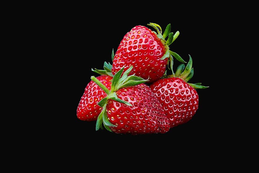 Erdbeeren, rote Früchte, Obst, gesund, Lebensmittel, reif
