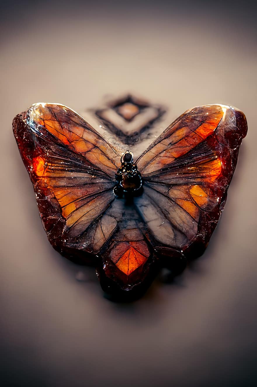 пеперуда, кристал, ахат, скъпоценен камък, червен, кафяв, богато украсен, едър план, фонове, многоцветни, макро