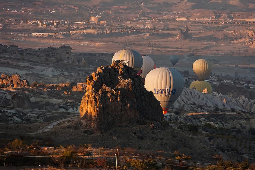 cappadocia, hete lucht ballonnen, feeën schoorstenen, Turkije