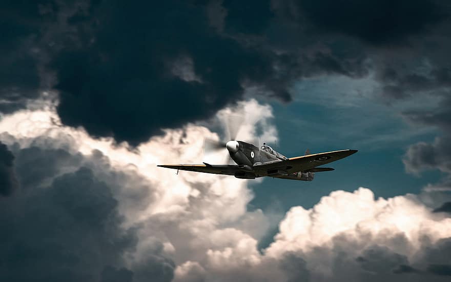 avion, vol, armée, jet, des nuages