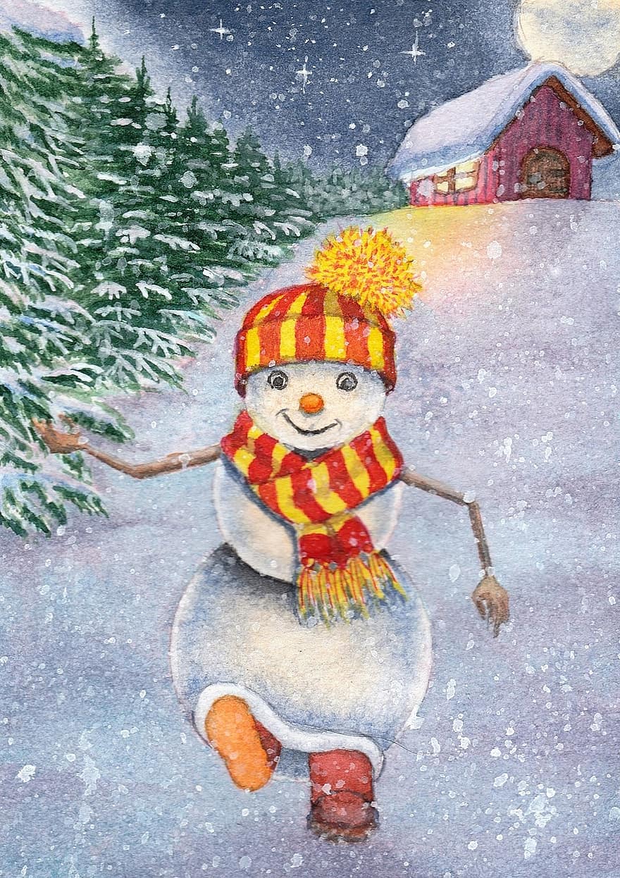 hivern, Nadal, neu, floc de neu, diversió, celebració, temporada, alegre, ninot de neu, cap d'any, ornament