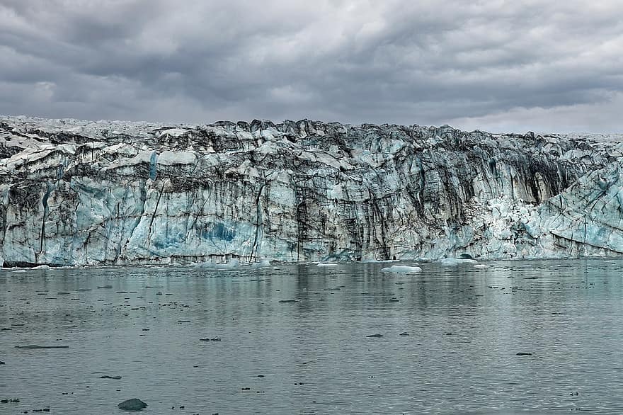 úszó jéghegy, hó, tó, Izland, borjazik