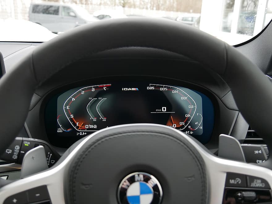 BMW, volante, velocímetro, tacômetro