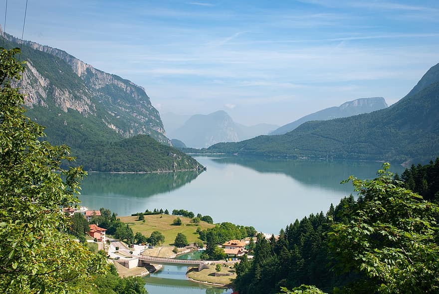 naturalesa, llac, viatjar, exploració, a l'aire lliure, nord d'Itàlia, llac molveno