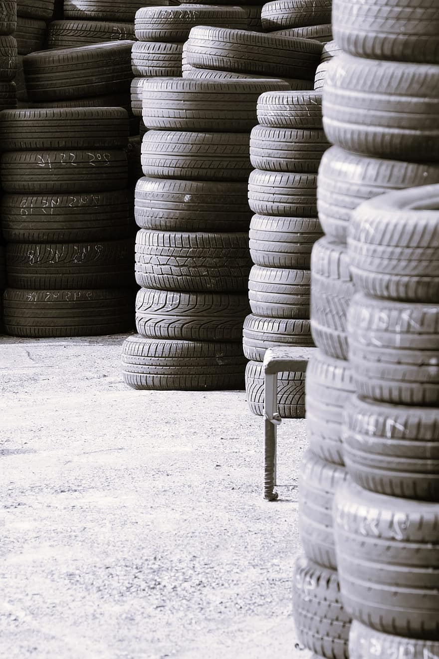 Old Tires, Rubber, Car Tires, Waste, Old, Wheel, Second-hand, Tire Removal, Stack Of Tires, Stack, Layers