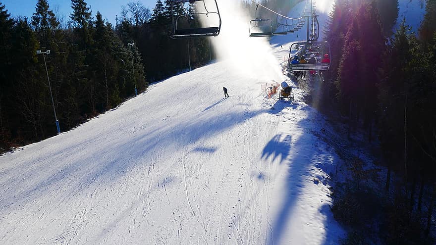 estació d'esquí, vida d'esquí, hivern, muntanya, neu